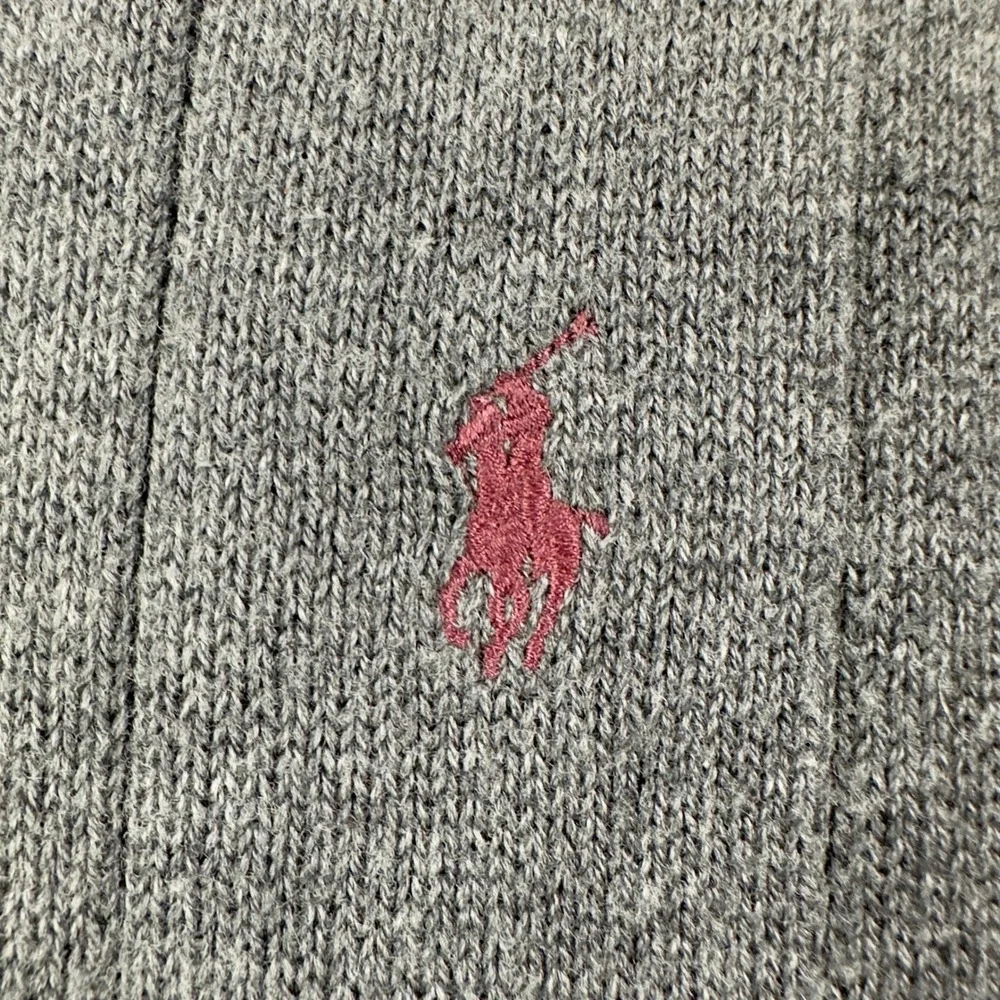 Polo Ralph Lauren Men's Cable Knit V-Neck Sweater‎ Vest XXL Gray w Red Pony